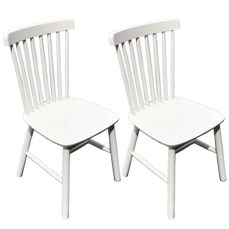 Glam Rubberwood Dining Room Chair Slat Back Side Chair (Set of 2) Off-White 2 Piece Set Clearhalo 'Dining Chairs' 'Dining Tables & Seating' 'dining_chair' 'furn' 'furn_dining_chair' 'Furniture' 'furniture_dining_chair' 'Kitchen & Dining Furniture' 4809554