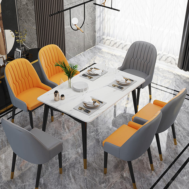 Modern Parsons Dining Chair PU Leather Chairs for Dining Room Clearhalo 'Dining Chairs' 'Dining Tables & Seating' 'dining_chair' 'furn' 'furn_dining_chair' 'Furniture' 'furniture_dining_chair' 'Kitchen & Dining Furniture' 4809569
