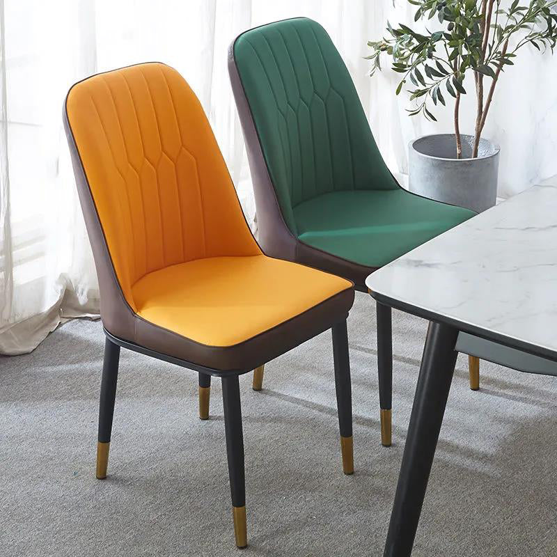 Modern Parsons Dining Chair PU Leather Chairs for Dining Room Clearhalo 'Dining Chairs' 'Dining Tables & Seating' 'dining_chair' 'furn' 'furn_dining_chair' 'Furniture' 'furniture_dining_chair' 'Kitchen & Dining Furniture' 4809589