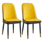 Modern Parsons Dining Chair PU Leather Chairs for Dining Room Yellow 2 Piece Set Brass Gold Clearhalo 'Dining Chairs' 'Dining Tables & Seating' 'dining_chair' 'furn' 'furn_dining_chair' 'Furniture' 'furniture_dining_chair' 'Kitchen & Dining Furniture' 4809592