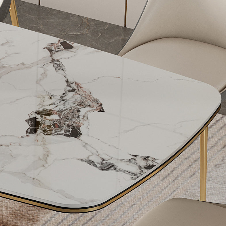 Luxury Sintered Stone Top Dining Set Rectangle 1/2/5/6/7 Pieces Dining Table with Chairs Clearhalo 'Dining Room Sets' 'Dining Tables & Seating' 'dining_room_set' 'furn' 'furn_dining_room_set' 'Furniture' 'furniture_dining_room_set' 'Kitchen & Dining Furniture' 4809621