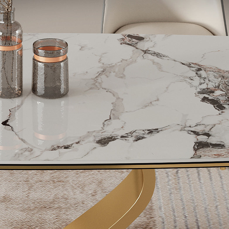 Luxury Sintered Stone Top Dining Set Rectangle 1/2/5/6/7 Pieces Dining Table with Chairs Clearhalo 'Dining Room Sets' 'Dining Tables & Seating' 'dining_room_set' 'furn' 'furn_dining_room_set' 'Furniture' 'furniture_dining_room_set' 'Kitchen & Dining Furniture' 4809623