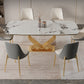 Luxury Sintered Stone Top Dining Set Rectangle 1/2/5/6/7 Pieces Dining Table with Chairs Clearhalo 'Dining Room Sets' 'Dining Tables & Seating' 'dining_room_set' 'furn' 'furn_dining_room_set' 'Furniture' 'furniture_dining_room_set' 'Kitchen & Dining Furniture' 4809625