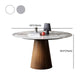Modern Ashwood Dinette Set 1/3/4/5/7 Pieces Round Dining Table Set with Sintered Stone Top Clearhalo 'Dining Room Sets' 'Dining Tables & Seating' 'dining_room_set' 'furn' 'furn_dining_room_set' 'Furniture' 'furniture_dining_room_set' 'Kitchen & Dining Furniture' 4809647