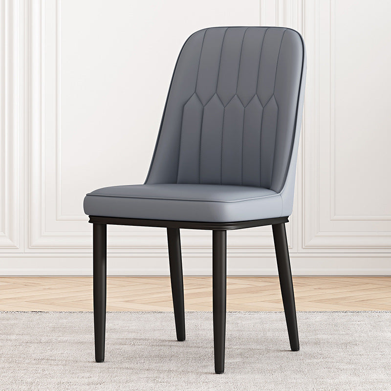 Metal Contemporary Modern Indoor-Outdoor Side Chair Parsons Chair Dark Gray 1 Piece Black Clearhalo 'Dining Chairs' 'Dining Tables & Seating' 'dining_chair' 'furn' 'furn_dining_chair' 'Furniture' 'furniture_dining_chair' 'Kitchen & Dining Furniture' 4809678