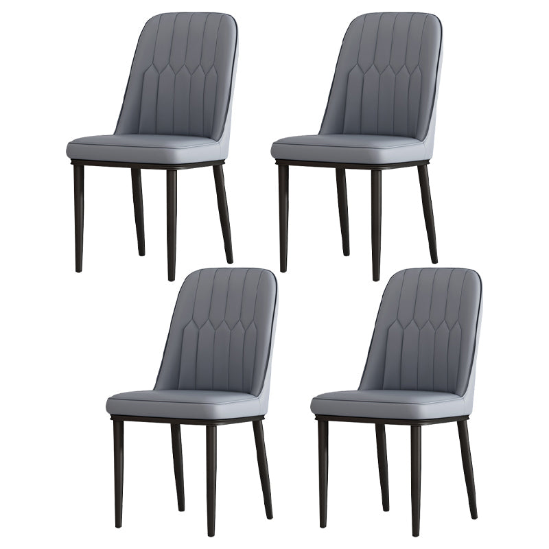 Metal Contemporary Modern Indoor-Outdoor Side Chair Parsons Chair Dark Gray 4 Piece Set Black Clearhalo 'Dining Chairs' 'Dining Tables & Seating' 'dining_chair' 'furn' 'furn_dining_chair' 'Furniture' 'furniture_dining_chair' 'Kitchen & Dining Furniture' 4809681