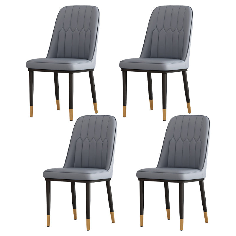 Metal Contemporary Modern Indoor-Outdoor Side Chair Parsons Chair Dark Gray 4 Piece Set Brass Gold Clearhalo 'Dining Chairs' 'Dining Tables & Seating' 'dining_chair' 'furn' 'furn_dining_chair' 'Furniture' 'furniture_dining_chair' 'Kitchen & Dining Furniture' 4809703