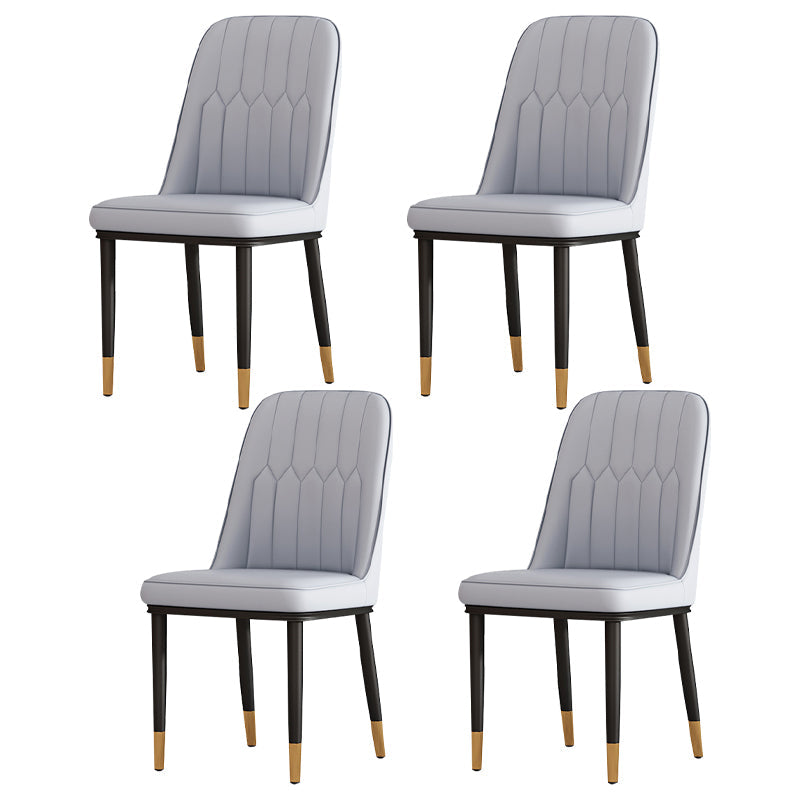 Metal Contemporary Modern Indoor-Outdoor Side Chair Parsons Chair Light Gray 4 Piece Set Brass Gold Clearhalo 'Dining Chairs' 'Dining Tables & Seating' 'dining_chair' 'furn' 'furn_dining_chair' 'Furniture' 'furniture_dining_chair' 'Kitchen & Dining Furniture' 4809706