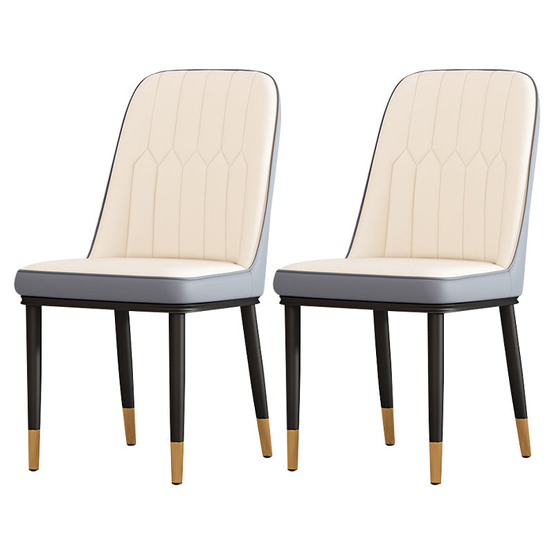 Metal Contemporary Modern Indoor-Outdoor Side Chair Parsons Chair Gray-White 2 Piece Set Brass Gold Clearhalo 'Dining Chairs' 'Dining Tables & Seating' 'dining_chair' 'furn' 'furn_dining_chair' 'Furniture' 'furniture_dining_chair' 'Kitchen & Dining Furniture' 4809711