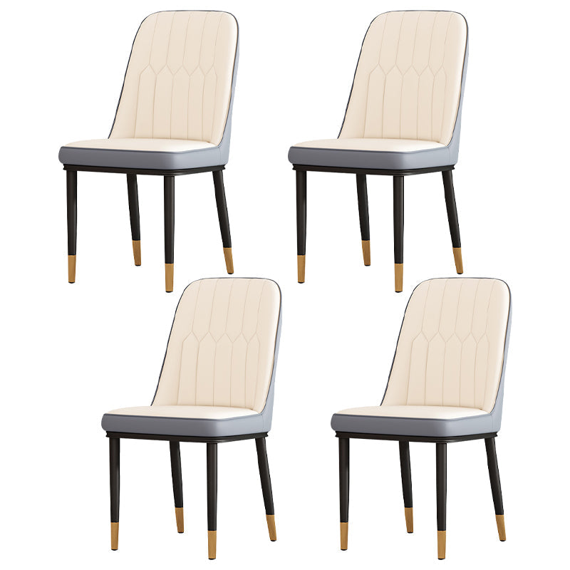 Metal Contemporary Modern Indoor-Outdoor Side Chair Parsons Chair Gray-White 4 Piece Set Brass Gold Clearhalo 'Dining Chairs' 'Dining Tables & Seating' 'dining_chair' 'furn' 'furn_dining_chair' 'Furniture' 'furniture_dining_chair' 'Kitchen & Dining Furniture' 4809712