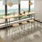 Pine Wood Bar Dining Table Contemporary Bar Table with Double Pedestal Base Black Without Chairs Clearhalo 'Bar Furniture' 'Bar Tables' 'bar_tables' 'furn' 'furn_bar_tables' 'Furniture' 'furniture_bar_tables' 'Kitchen & Dining Furniture' 4816536