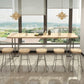 Pine Wood Bar Dining Table Contemporary Bar Table with Double Pedestal Base 94.5"L x 15.7"W x 41.3"H Black Without Chairs Clearhalo 'Bar Furniture' 'Bar Tables' 'bar_tables' 'furn' 'furn_bar_tables' 'Furniture' 'furniture_bar_tables' 'Kitchen & Dining Furniture' 4816538