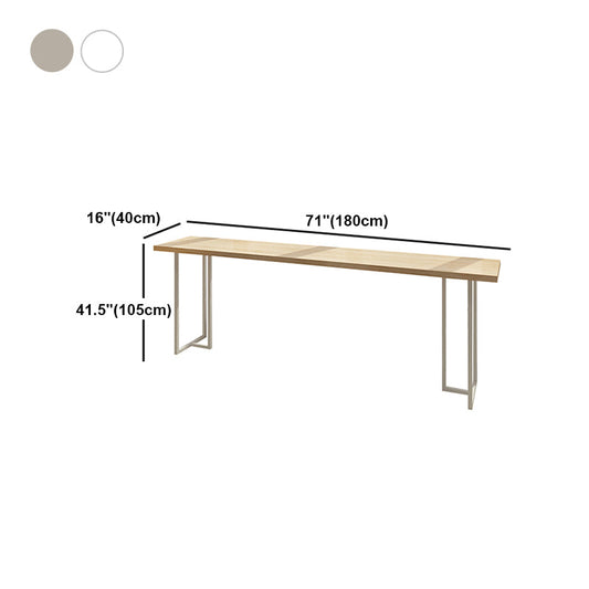 Pine Wood Bar Dining Table Contemporary Bar Table with Double Pedestal Base Clearhalo 'Bar Furniture' 'Bar Tables' 'bar_tables' 'furn' 'furn_bar_tables' 'Furniture' 'furniture_bar_tables' 'Kitchen & Dining Furniture' 4816543