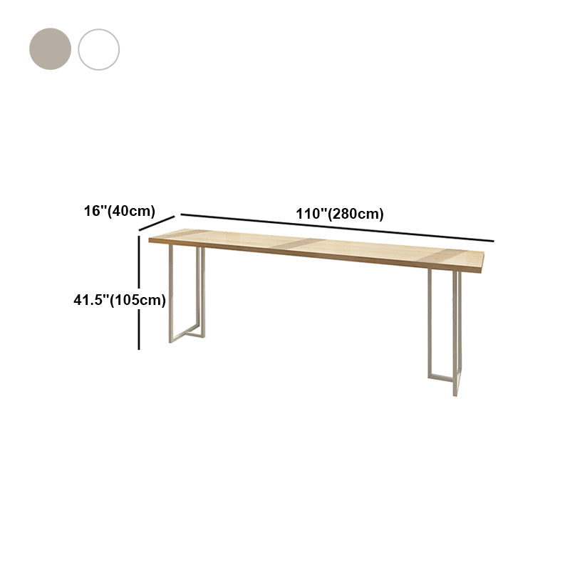 Pine Wood Bar Dining Table Contemporary Bar Table with Double Pedestal Base Clearhalo 'Bar Furniture' 'Bar Tables' 'bar_tables' 'furn' 'furn_bar_tables' 'Furniture' 'furniture_bar_tables' 'Kitchen & Dining Furniture' 4816548
