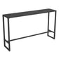 Stone Bar Dining Table Industrial Rectangle Bar Table with Black Base Black With Footrest Clearhalo 'Bar Furniture' 'Bar Tables' 'bar_tables' 'furn' 'furn_bar_tables' 'Furniture' 'furniture_bar_tables' 'Kitchen & Dining Furniture' 4816592