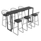 Stone Bar Dining Table Industrial Rectangle Bar Table with Black Base Black Without Footrest Clearhalo 'Bar Furniture' 'Bar Tables' 'bar_tables' 'furn' 'furn_bar_tables' 'Furniture' 'furniture_bar_tables' 'Kitchen & Dining Furniture' 4816598