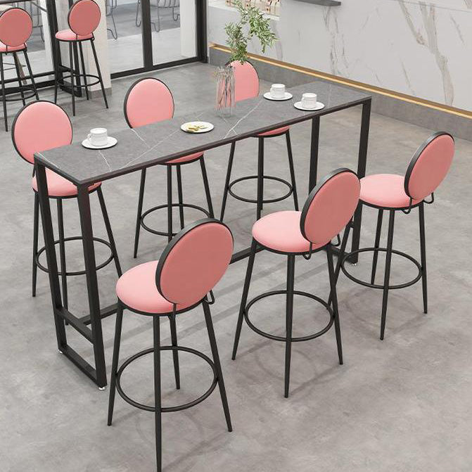 Stone Bar Dining Table Industrial Rectangle Bar Table with Black Base Clearhalo 'Bar Furniture' 'Bar Tables' 'bar_tables' 'furn' 'furn_bar_tables' 'Furniture' 'furniture_bar_tables' 'Kitchen & Dining Furniture' 4816601