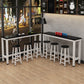 Rectangle Bar Dining Table Modern Bar Table with Trestle Base White-Black Clearhalo 'Bar Furniture' 'Bar Tables' 'bar_tables' 'Furniture' 'furniture_bar_tables' 'Kitchen & Dining Furniture' 4816634