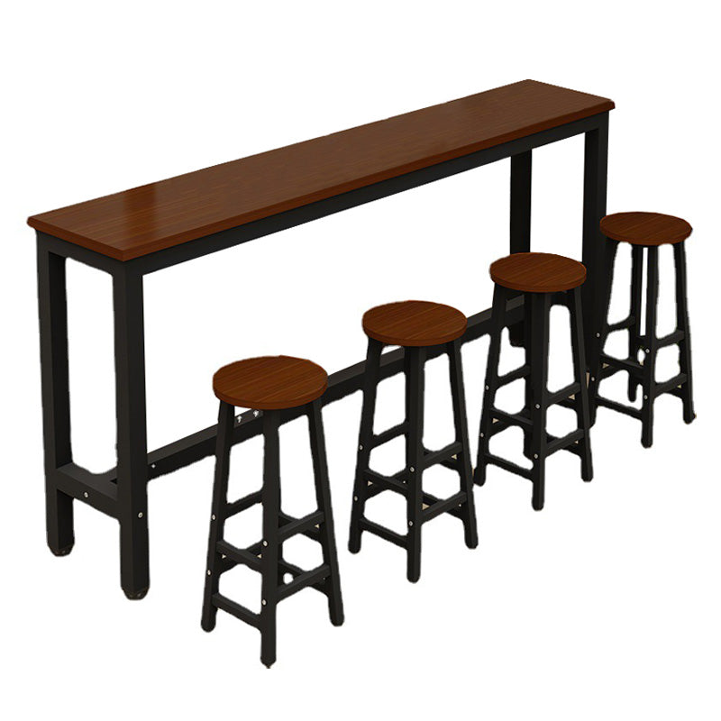 Rectangle Bar Dining Table Modern Bar Table with Trestle Base Brown Clearhalo 'Bar Furniture' 'Bar Tables' 'bar_tables' 'Furniture' 'furniture_bar_tables' 'Kitchen & Dining Furniture' 4816637