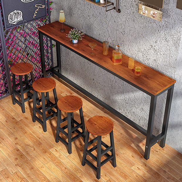 Rectangle Bar Dining Table Modern Bar Table with Trestle Base Clearhalo 'Bar Furniture' 'Bar Tables' 'bar_tables' 'Furniture' 'furniture_bar_tables' 'Kitchen & Dining Furniture' 4816639