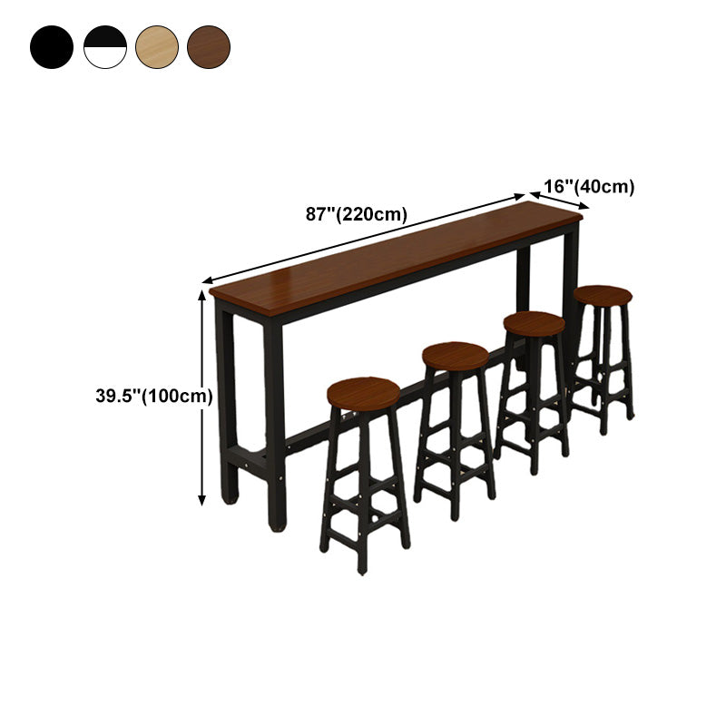Rectangle Bar Dining Table Modern Bar Table with Trestle Base Clearhalo 'Bar Furniture' 'Bar Tables' 'bar_tables' 'Furniture' 'furniture_bar_tables' 'Kitchen & Dining Furniture' 4816651