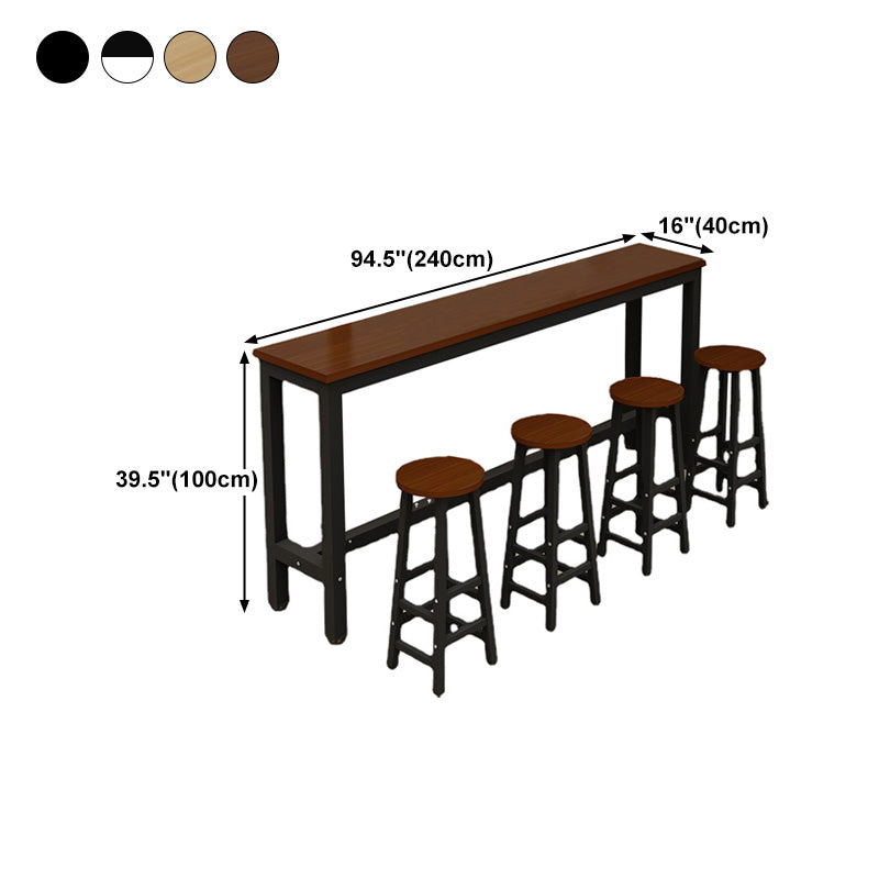 Rectangle Bar Dining Table Modern Bar Table with Trestle Base Clearhalo 'Bar Furniture' 'Bar Tables' 'bar_tables' 'Furniture' 'furniture_bar_tables' 'Kitchen & Dining Furniture' 4816652