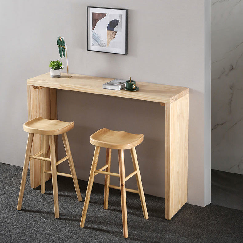 Rectangle Bar Table Wood Contemporary Bar Table with Sled Base 55.1"L x 15.7"W x 41.3"H Clearhalo 'Bar Furniture' 'Bar Tables' 'bar_tables' 'Furniture' 'furniture_bar_tables' 'Kitchen & Dining Furniture' 4816656