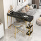 Rectangle Bar Table Traditional Luxury Bar Table with Sled Base 70.9"L x 15.7"W x 41.3"H Black Without Chairs Clearhalo 'Bar Furniture' 'Bar Tables' 'bar_tables' 'furn' 'furn_bar_tables' 'Furniture' 'furniture_bar_tables' 'Kitchen & Dining Furniture' 4816683