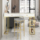 Rectangle Bar Table Traditional Luxury Bar Table with Sled Base 55.1"L x 15.7"W x 41.3"H White Without Chairs Clearhalo 'Bar Furniture' 'Bar Tables' 'bar_tables' 'furn' 'furn_bar_tables' 'Furniture' 'furniture_bar_tables' 'Kitchen & Dining Furniture' 4816685