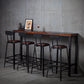 Wood Rectangle Bar Table Contemporary Bar Table with Trestle Base 86.6"L x 15.7"W x 41.3"H Without Chairs Clearhalo 'Bar Furniture' 'Bar Tables' 'bar_tables' 'furn' 'furn_bar_tables' 'Furniture' 'furniture_bar_tables' 'Kitchen & Dining Furniture' 4816700