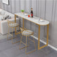 Contemporary Style Sintered Stone Table Dining Bar Counter Table for Kitchen 63"L x 15.7"W x 41.3"H Gold Without Chairs Clearhalo 'Bar Furniture' 'Bar Tables' 'bar_tables' 'furn' 'furn_bar_tables' 'Furniture' 'furniture_bar_tables' 'Kitchen & Dining Furniture' 4816716