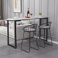 Contemporary Style Sintered Stone Table Dining Bar Counter Table for Kitchen 63"L x 15.7"W x 41.3"H Black Without Chairs Clearhalo 'Bar Furniture' 'Bar Tables' 'bar_tables' 'furn' 'furn_bar_tables' 'Furniture' 'furniture_bar_tables' 'Kitchen & Dining Furniture' 4816718