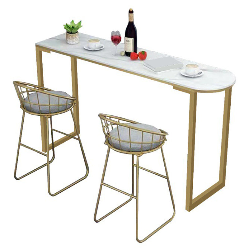 Contemporary Style Sintered Stone Table Dining Bar Counter Table for Kitchen Gold Without Chairs Clearhalo 'Bar Furniture' 'Bar Tables' 'bar_tables' 'furn' 'furn_bar_tables' 'Furniture' 'furniture_bar_tables' 'Kitchen & Dining Furniture' 4816719