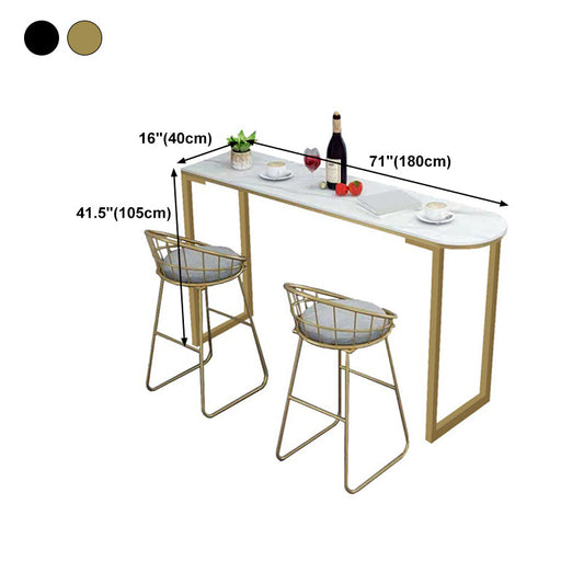Contemporary Style Sintered Stone Table Dining Bar Counter Table for Kitchen Clearhalo 'Bar Furniture' 'Bar Tables' 'bar_tables' 'furn' 'furn_bar_tables' 'Furniture' 'furniture_bar_tables' 'Kitchen & Dining Furniture' 4816726