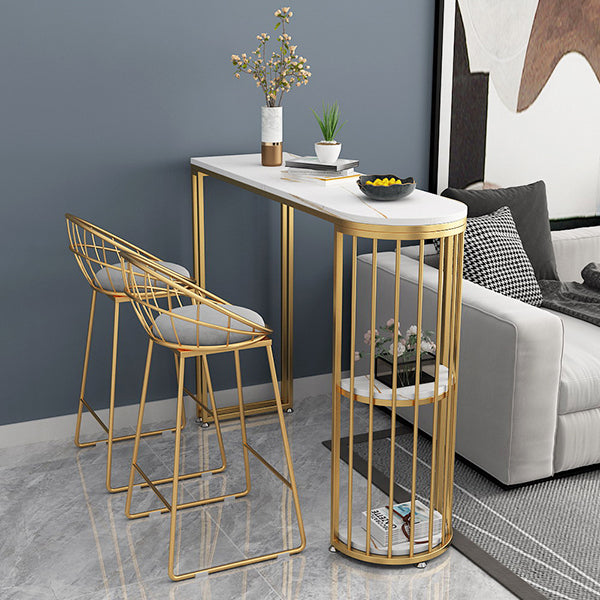 Stone Bar Dining Table Modern Bar Dining Table with Trestle Base Clearhalo 'Bar Furniture' 'Bar Tables' 'bar_tables' 'furn' 'furn_bar_tables' 'Furniture' 'furniture_bar_tables' 'Kitchen & Dining Furniture' 4816734