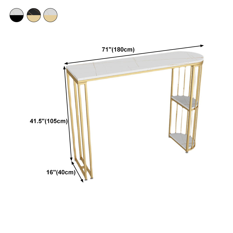 Stone Bar Dining Table Modern Bar Dining Table with Trestle Base Clearhalo 'Bar Furniture' 'Bar Tables' 'bar_tables' 'furn' 'furn_bar_tables' 'Furniture' 'furniture_bar_tables' 'Kitchen & Dining Furniture' 4816741