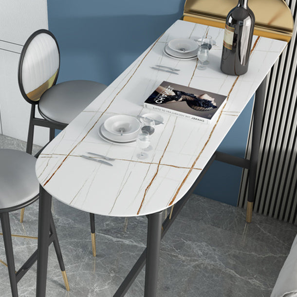 Stone Top Bar Table Traditional Luxury Bar Table with Trestle Base Clearhalo 'Bar Furniture' 'Bar Tables' 'bar_tables' 'furn' 'furn_bar_tables' 'Furniture' 'furniture_bar_tables' 'Kitchen & Dining Furniture' 4816749