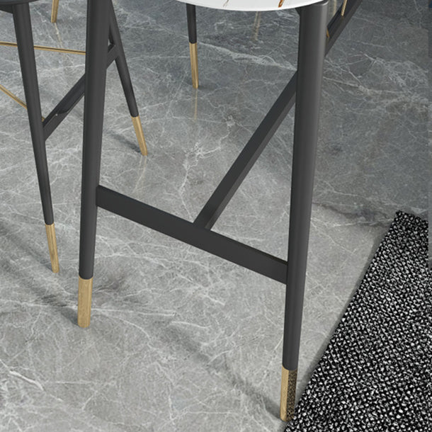 Stone Top Bar Table Traditional Luxury Bar Table with Trestle Base Clearhalo 'Bar Furniture' 'Bar Tables' 'bar_tables' 'furn' 'furn_bar_tables' 'Furniture' 'furniture_bar_tables' 'Kitchen & Dining Furniture' 4816750