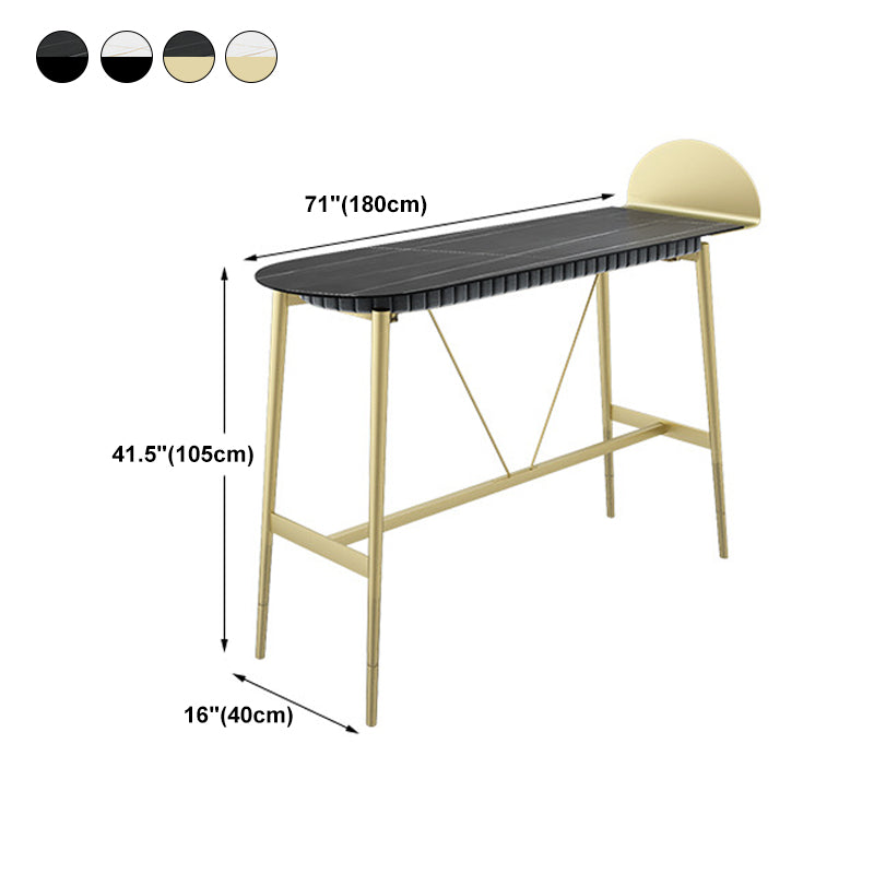 Stone Top Bar Table Traditional Luxury Bar Table with Trestle Base Clearhalo 'Bar Furniture' 'Bar Tables' 'bar_tables' 'furn' 'furn_bar_tables' 'Furniture' 'furniture_bar_tables' 'Kitchen & Dining Furniture' 4816759