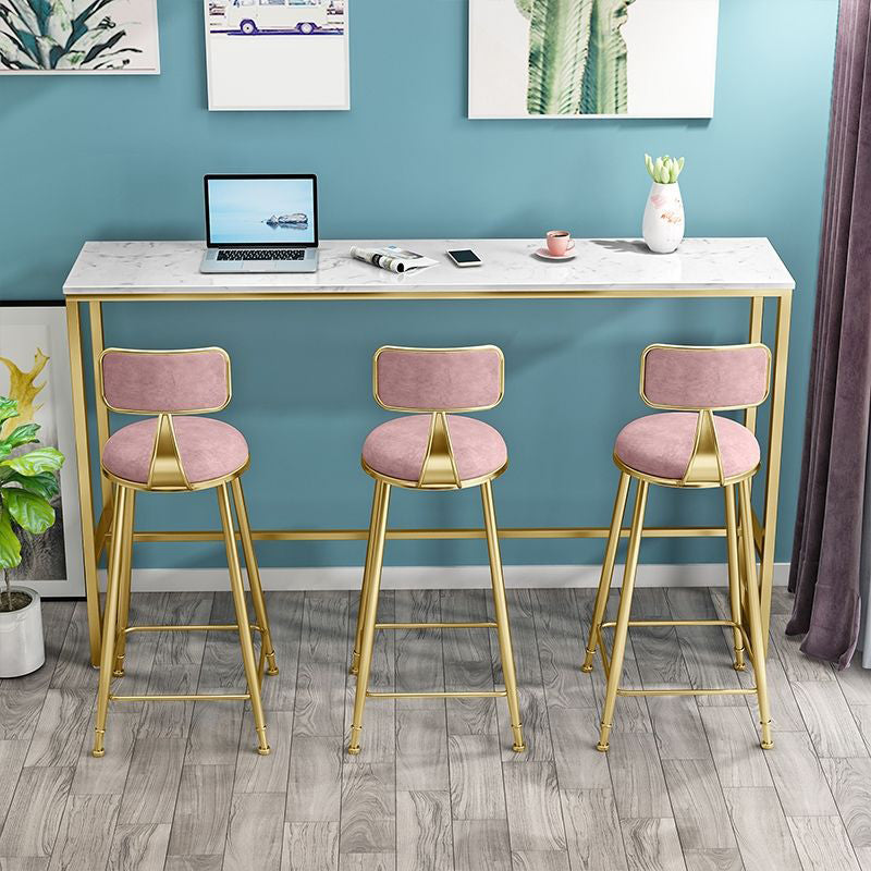 Stone Top Bar Table Traditional Luxury Rectangle Bar Table with Trestle Base 94.5"L x 15.7"W x 41.3"H Without Chairs Clearhalo 'Bar Furniture' 'Bar Tables' 'bar_tables' 'furn' 'furn_bar_tables' 'Furniture' 'furniture_bar_tables' 'Kitchen & Dining Furniture' 4816762