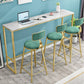 Stone Top Bar Table Traditional Luxury Rectangle Bar Table with Trestle Base 106.3"L x 15.7"W x 41.3"H Without Chairs Clearhalo 'Bar Furniture' 'Bar Tables' 'bar_tables' 'furn' 'furn_bar_tables' 'Furniture' 'furniture_bar_tables' 'Kitchen & Dining Furniture' 4816763