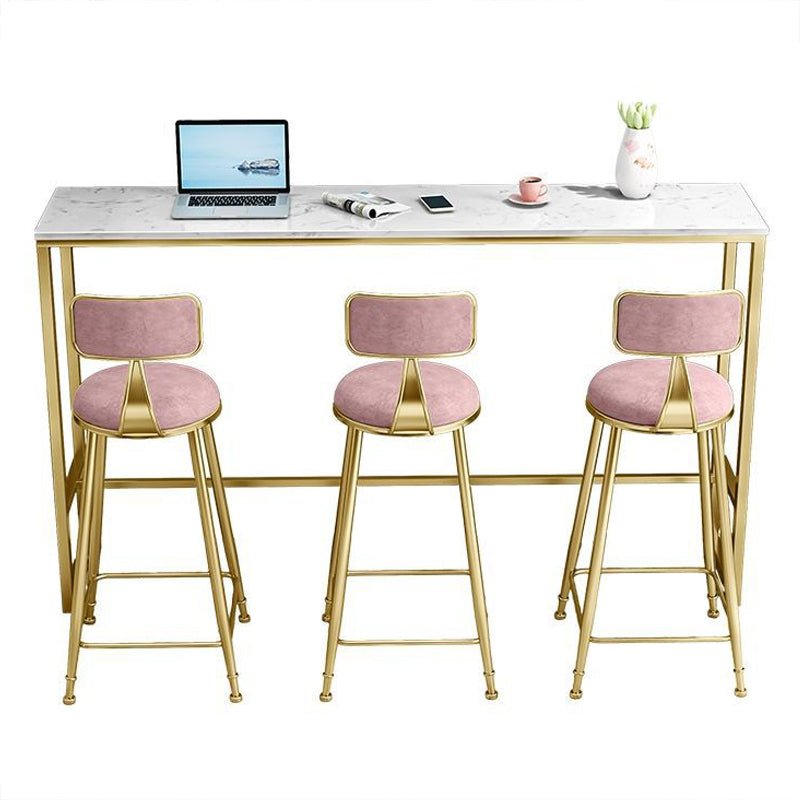 Stone Top Bar Table Traditional Luxury Rectangle Bar Table with Trestle Base Clearhalo 'Bar Furniture' 'Bar Tables' 'bar_tables' 'furn' 'furn_bar_tables' 'Furniture' 'furniture_bar_tables' 'Kitchen & Dining Furniture' 4816767