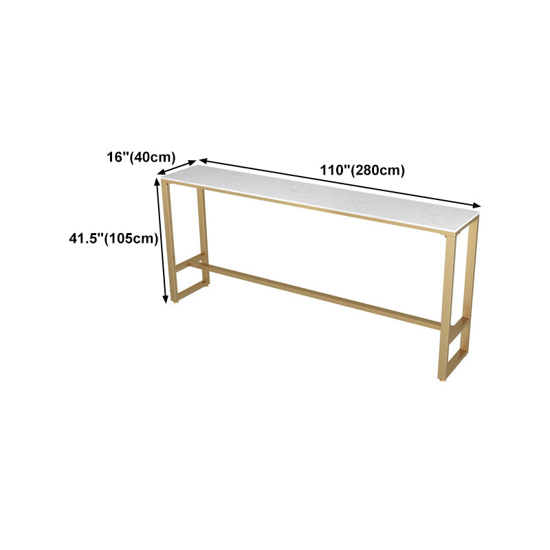 Stone Top Bar Table Traditional Luxury Rectangle Bar Table with Trestle Base Clearhalo 'Bar Furniture' 'Bar Tables' 'bar_tables' 'furn' 'furn_bar_tables' 'Furniture' 'furniture_bar_tables' 'Kitchen & Dining Furniture' 4816783