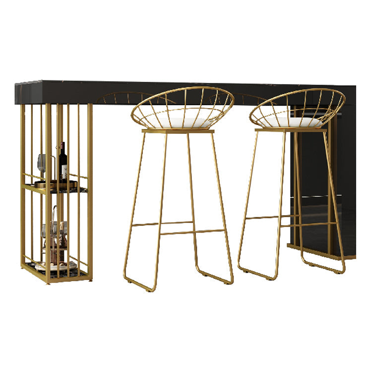 Nordic Glam Rectangle Sintered Stone Table Dining Bar Counter Table for Kitchen Clearhalo 'Bar Furniture' 'Bar Tables' 'bar_tables' 'Furniture' 'furniture_bar_tables' 'Kitchen & Dining Furniture' 4816793