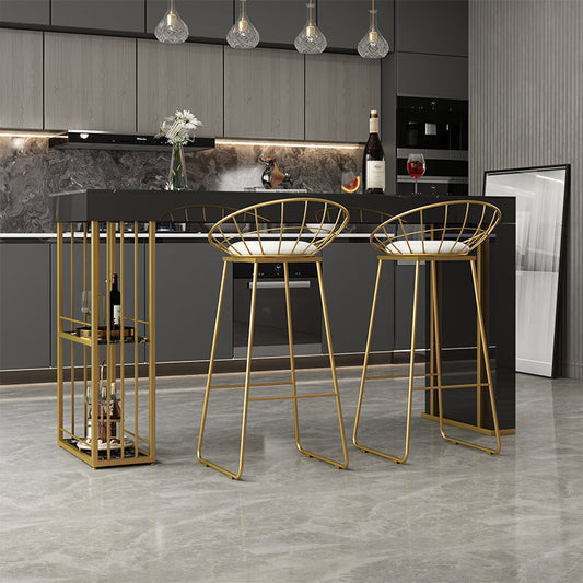 Nordic Glam Rectangle Sintered Stone Table Dining Bar Counter Table for Kitchen Clearhalo 'Bar Furniture' 'Bar Tables' 'bar_tables' 'Furniture' 'furniture_bar_tables' 'Kitchen & Dining Furniture' 4816794