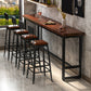 Rectangle Wood Bar Table Contemporary Bar Dining Table with Trestle Base 78.7"L x 15.7"W x 41.3"H Without Chairs Clearhalo 'Bar Furniture' 'Bar Tables' 'bar_tables' 'furn' 'furn_bar_tables' 'Furniture' 'furniture_bar_tables' 'Kitchen & Dining Furniture' 4816802