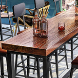 Rectangle Wood Bar Table Contemporary Bar Dining Table with Trestle Base Clearhalo 'Bar Furniture' 'Bar Tables' 'bar_tables' 'furn' 'furn_bar_tables' 'Furniture' 'furniture_bar_tables' 'Kitchen & Dining Furniture' 4816808