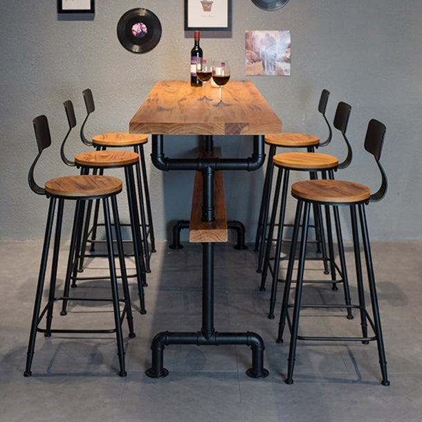 Rectangle Bar Dining Table Wood Contemporary Bar Table with Trestle Base 63"L x 19.7"W x 41.3"H Without Chairs Clearhalo 'Bar Furniture' 'Bar Tables' 'bar_tables' 'furn' 'furn_bar_tables' 'Furniture' 'furniture_bar_tables' 'Kitchen & Dining Furniture' 4816851