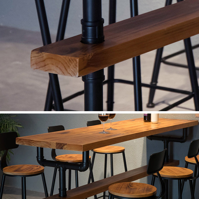 Rectangle Bar Dining Table Wood Contemporary Bar Table with Trestle Base Clearhalo 'Bar Furniture' 'Bar Tables' 'bar_tables' 'furn' 'furn_bar_tables' 'Furniture' 'furniture_bar_tables' 'Kitchen & Dining Furniture' 4816854
