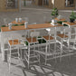 Modern Rectangle Table Dining Bar Counter Table for Kitchen with Metal Legs 78.7"L x 15.7"W x 41.3"H Without Chairs Clearhalo 'Bar Furniture' 'Bar Tables' 'bar_tables' 'furn' 'furn_bar_tables' 'Furniture' 'furniture_bar_tables' 'Kitchen & Dining Furniture' 4816870